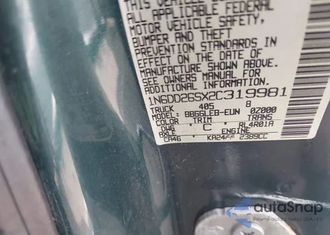 2002 Nissan Frontier Xe from USA, damaged, VIN 1N6DD26SX2C319981